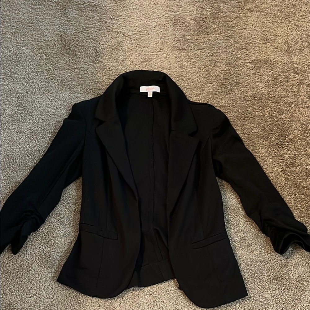 Candie's Black Tailored Blazer with Ruching